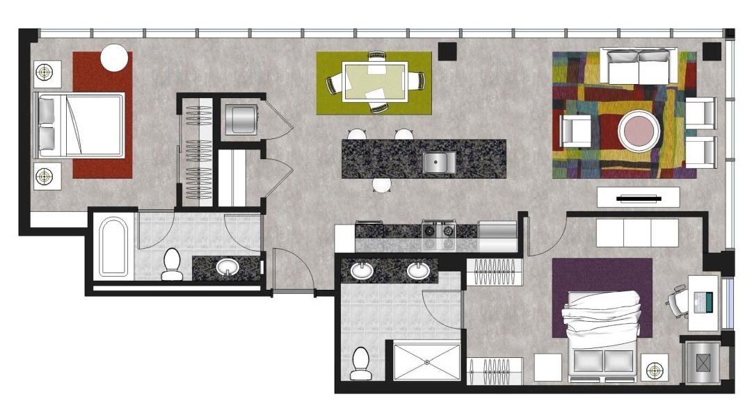 2 Bedroom (2B) Floor Plan 7